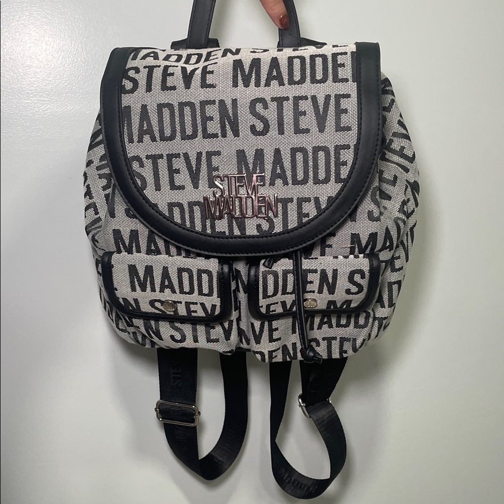 Steve Madden Monochrome Logo Backpack